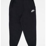 Nike, Pantaloni sport cu talie inalta si buzunare laterale, Negru