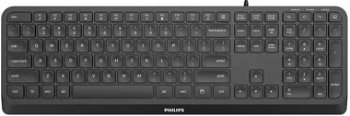 Tastatura Philips SPK6207, cu fir, 104 taste, 1.6m, negru, Philips