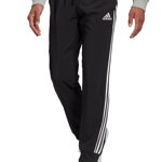 adidas Sportswear, Pantaloni sport regulr fit cu snur in talie, Negru, Alb, L