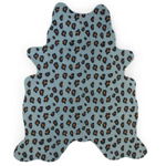 Covor Bumbac Childhome 145x160 cm, Leopard Albastru, Childhome