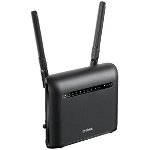 Router wireless, D-Link, AC1200, Gigabit Ethernet, Dual band, 2.4 GHz / 5 GHz, 4G, Negru