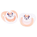 Set 2 suzete ortodontice Disney Minnie din silicon cu capac de protectie 6 luni +, Stor