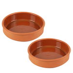 Set 2 vase de teracota, tip ramekin, 16 cm x h 4 cm, 