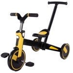 Tricicleta Uonibay 4 in 1 S02PB, pliabila si cu maner, Yellow, 18luni-3ani