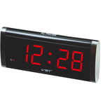 Ceas Digital cu Alarma, Afisaj rosu, Display LED, 19 x 8 cm, Material ABS, DC 5 V, Alarma, ON/OFF, Negru, VST