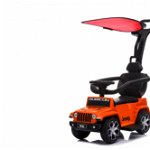 Masinuta fara pedale cu maner parental si roti EVA Jeep Wrangler Orange