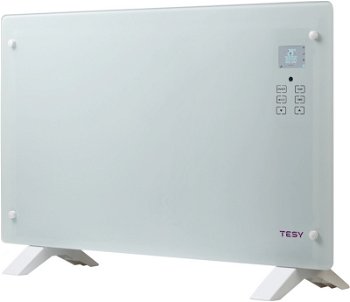 Convector electric TESY CN205EASLFRW B, 2000 W, suprafata sticla, display LED, Touch Control, negru
