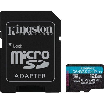 Card de Memorie 128GB Clasa 10 + Adaptor SD, Kingston