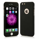 Husa Apple iPhone 5/5S/SE, FullBody Black, acoperire completa 360 grade cu folie de sticla gratis, MyStyle