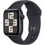 Apple Watch SE (2023), GPS, Cellular, Carcasa Midnight Aluminium 40mm, Midnight Sport Band - S/M, Apple