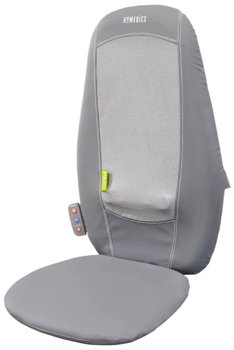 Husa de scaun pentru masaj Shiatsu cu incalzire, BMSC-1000H-EU, HoMedics, Gri