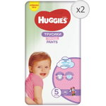 Scutece-chilotel Huggies Pants Mega pack Nr 5-48 buc, 2x48 buc Girl 12-17 kg 96 buc, Huggies