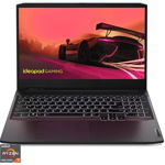 Laptop Gaming Lenovo IdeaPad 3 15ACH6 cu procesor AMD Ryzen™ 7 5800H pana la 4.40 GHz, 15.6", Full HD, IPS, 8GB, 512GB SSD, NVIDIA GeForce RTX 3050 4GB, No OS, Shadow Black