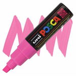 Marker UNI PC-8K 8. 0 mm varf tesit roz fluorescent Posca, Posca