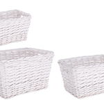 Set 3 cosuri depozitare din rachita alba canazei 65 cm x 48 cm x 36 h