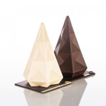 Brad Craciun Hexagon 3D O 13.5 x H 20 cm, Set Matrite Plastic 2 Subiecte Ciocolata