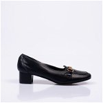 Pantofi din piele naturala cu toc mic pentru femei 23CAL01038, FARA BRAND