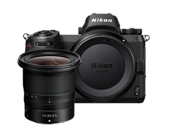 Nikon Z6 + NIKKOR Z 14-30 F/4 S Mirrorless Full Frame, CMOS FX 24,5 MP, Built-in VR +e-VR, Quad VGA OLED Viewfinder, 4K video, WiFi, Bluetooth, 3.2" tilting LCD touch [Nital Card: 4 Years Warranty]