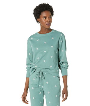 Imbracaminte Femei Draper James Crew Neck Sweatshirt in Embroidered Viola Shaded Spruce, Draper James
