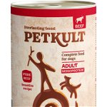 PETKULT Sensitive Conservă pentru câini, cu Vită şi Orez brun 800g, Petkult