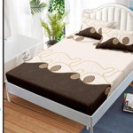 Husa de pat cu elastic 180x200 din Bumbac Finet + 2 Fete de Perna - Minimalist Brown, ELEGANT HOME PUCIOASA