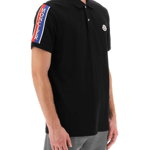 Moncler Basic Pique Cotton Polo Shirt BLACK
