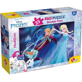 Puzzle de colorat maxi, Frozen, 35 piese, Lisciani