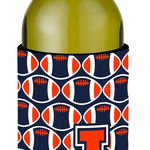 Caroline`s Treasures Scrisoarea J Fotbal Orange, albastru și alb sticla de vin bauturi Izolator Hugger Wine Bottle, 