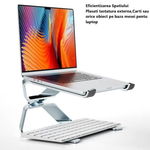 Stand Laptop din Aluminiu Engros, Inaltime Reglabila, Cu Axa de Rotatie 150 de grade, Pliabil, Portabil, Rezistent, 