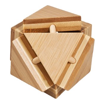 Joc logic IQ din lemn bambus Triangleblock Fridolin