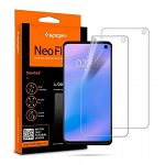 Folie Silicon Premium Neo Flex Spigen Samsung S10, Transparenta Case Friendly 2 Bucati In Pachet