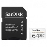 Micro SDXC High Endurance Clasa 10 64GB + Adaptor, SanDisk
