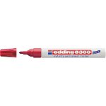 Marker permanent Edding 8300 Industrial, corp metalic, varf rotund, 1.5-3 mm, rosu, Edding