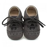 Pantofiori eleganti bebelusi (marime: 6-12 luni, culoare: gri inchis), BabyJem