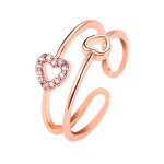 Inel reglabil pentru femei, cu forma de inima, inel elegant ?i simplu, bijuterie pentru cadou, Neer