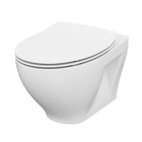 Set vas WC suspendat, Cersanit, Moduo, cu capac WC soft close și easy off, alb, 