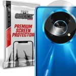 Set 2 folii protectie camera foto GrizzGlass HybridGlass pentru Honor X9 5G, Sticla, Transparent, GrizzGlass