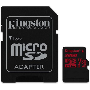 Card microsd sdcr/32gb kingston, 32 gb, microsdhc, clasa 10, standard uhs-i u3