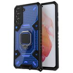 Husa Spate Upzz Techsuit Honeycomb Armor Cu Inel Metalic Compatibila Cu Samsung Galaxy S21 FE Albastru