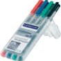 Staedtler LUMOCOLOR Flamaster suchościeralny OHP M, 4 kolory w etui (STA018), Staedtler