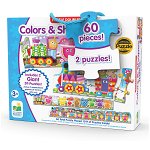 Set 2 puzzle-uri - Trenul urias cu forme si culori, 60 piese