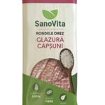 Rondele din orez cu glazura de capsuni, 66 g, Sanovita, Sano Vita