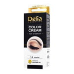 Vopsea pentru sprancene cu ulei de argan, nuanta 1.0 negru, 15ml - Delia Cosmetics, 