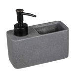 Dispenser pentru sapun lichid cu suport burete integrat Wenko Resa Grey 54669100, Wenko