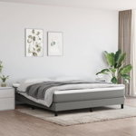 vidaXL Cadru de pat, gri închis, 160 x 200 cm, material textil, vidaXL