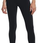 Under Armour, Colanti crop cu talie inalta, pentru antrenament Meridian, Negru, S