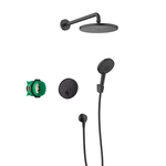 Sistem de dus cu montaj incastrat si baterie termostatata Hansgrohe Raindance negru mat, Hansgrohe