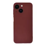 Husa silicon compatibila apple iphone 15 plus, soft matt, protectie camera foto, bordo