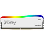 Memorie RAM Kingston , DIMM, DDR4, 8GB, 3200MHz CL16, RGB,Fury Beast White, Kingston