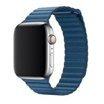 Curea Devia Elegant Leather Loop Cape Cod Blue pentru Apple Watch 38mm / 40mm, piele, magnetica, Devia